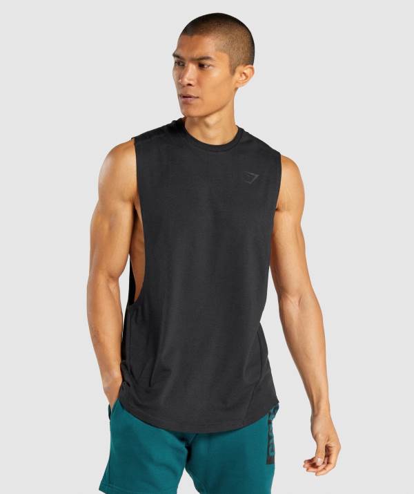 Panske Tielko Gymshark Bold Drop Arm Čierne | OG5019624